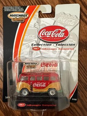 Coca-Cola 1967 Volkswagen Transporter Toy Van - Red/Yellow